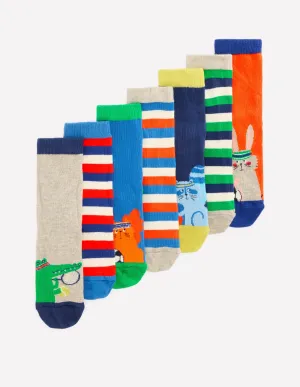7-Pack Socks-Sporty Animals