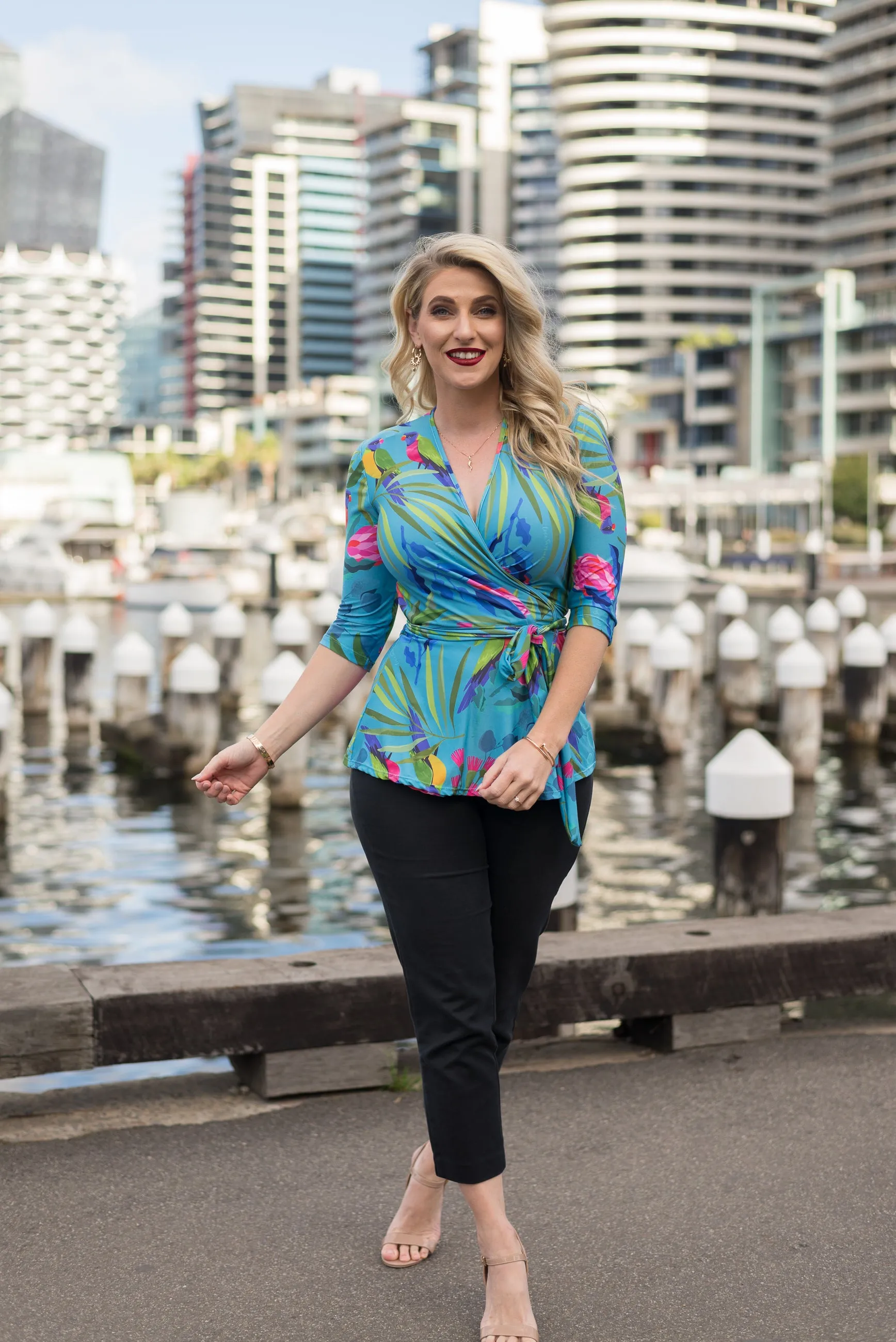 Aqua Lorikeet Wrap Top - Last Sizes