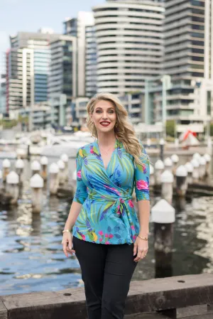 Aqua Lorikeet Wrap Top - Last Sizes