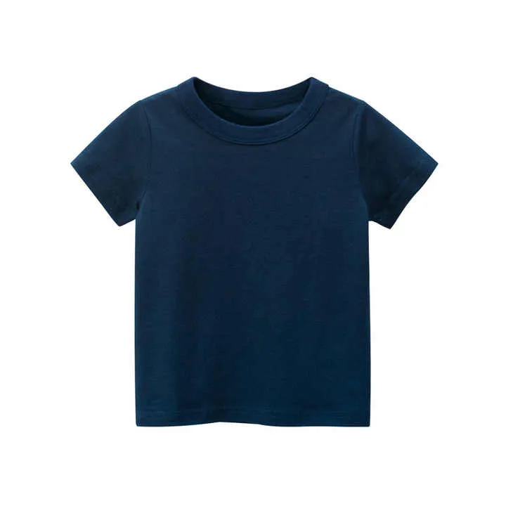 Boys Girls Baby Toddler Solid Color-تي شيرت قطني