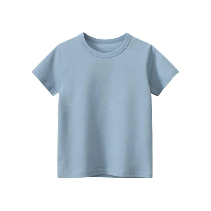 Boys Girls Baby Toddler Solid Color-تي شيرت قطني