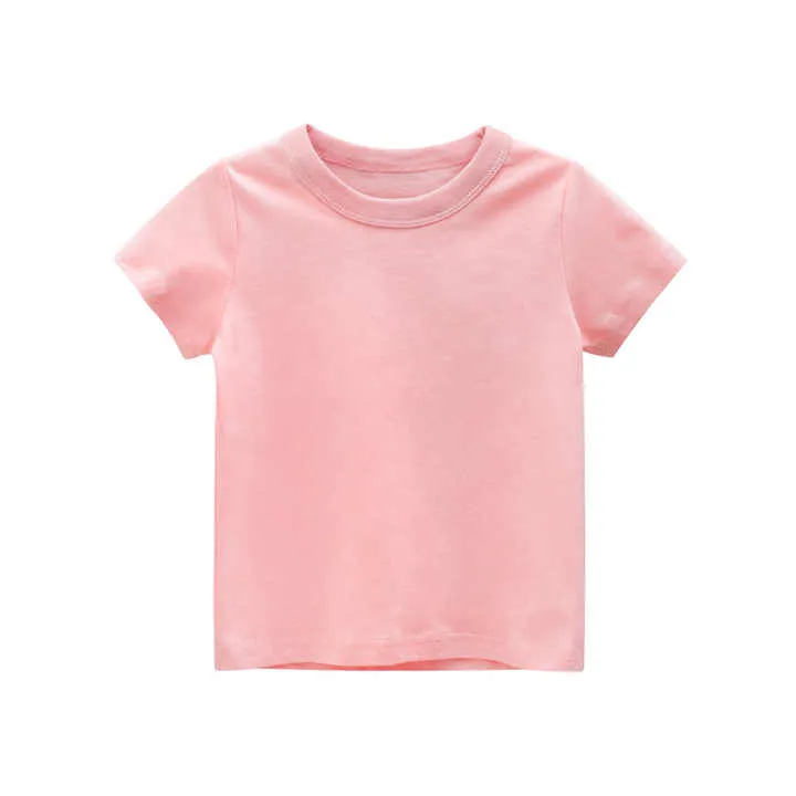Boys Girls Baby Toddler Solid Color-تي شيرت قطني