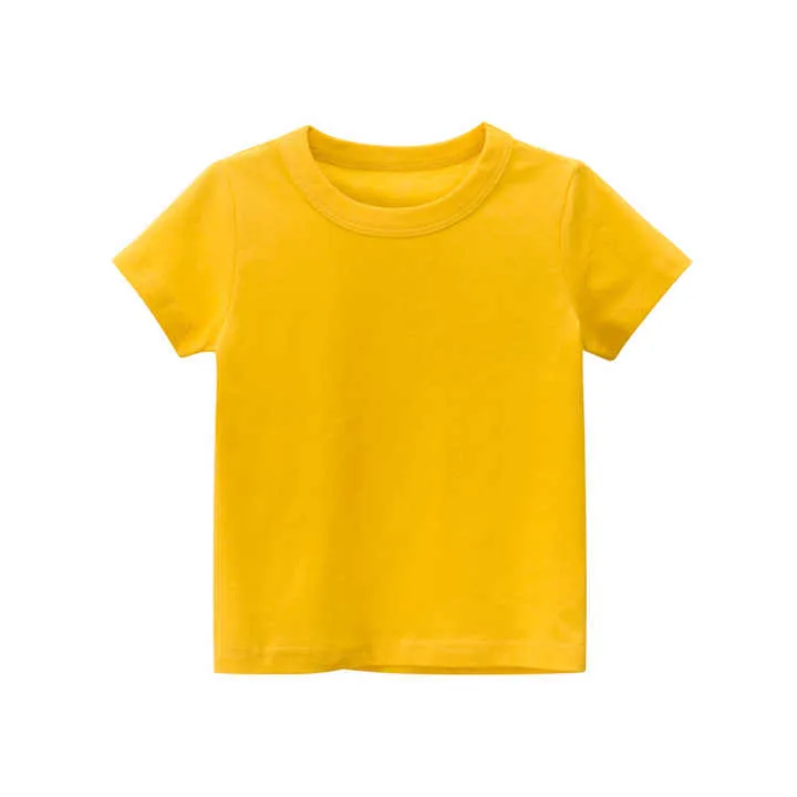 Boys Girls Baby Toddler Solid Color-تي شيرت قطني