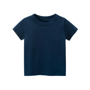 Boys Girls Baby Toddler Solid Color-تي شيرت قطني