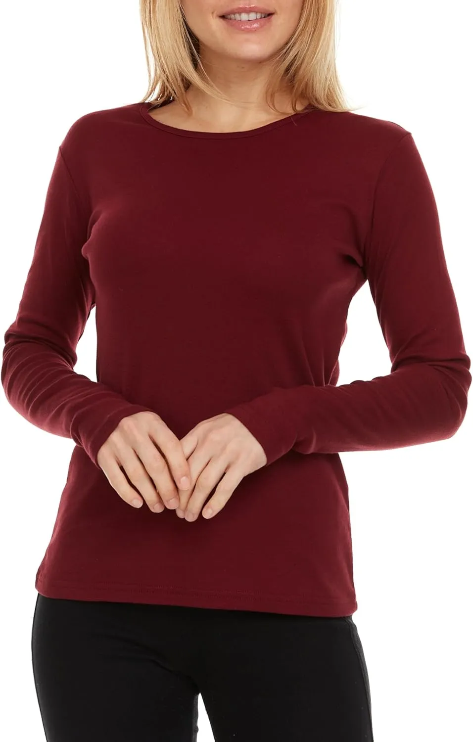 Brix Women's Long Sleeve Tee - Crewneck Cotton T-Shirt Tagless Super Soft Classic and Fitted.