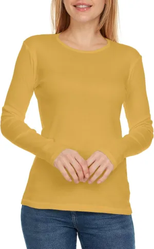 Brix Women's Long Sleeve Tee - Crewneck Cotton T-Shirt Tagless Super Soft Classic and Fitted.