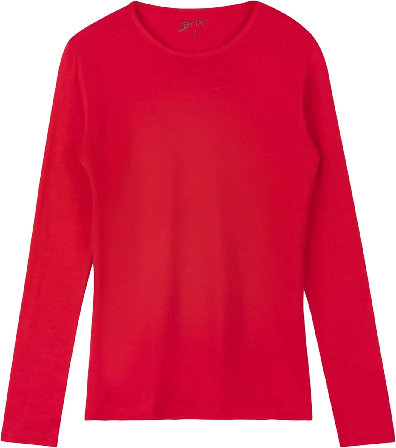 Brix Women's Long Sleeve Tee - Crewneck Cotton T-Shirt Tagless Super Soft Classic and Fitted.