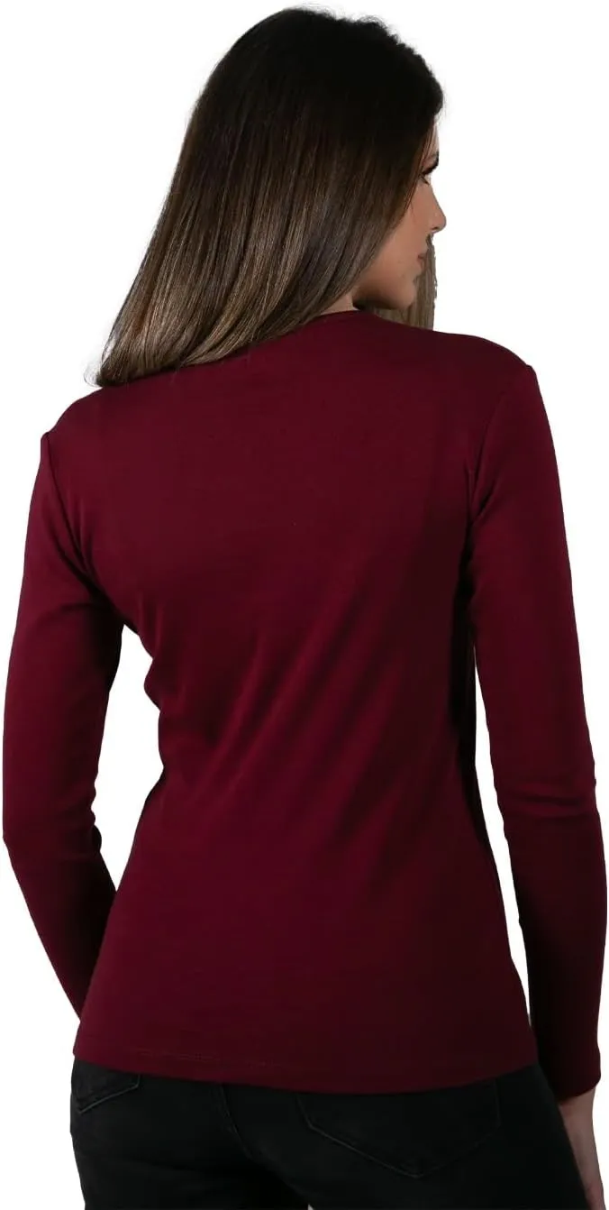 Brix Women's Long Sleeve Tee - Crewneck Cotton T-Shirt Tagless Super Soft Classic and Fitted.