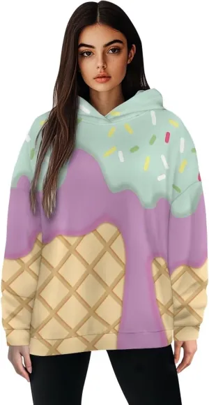Casual Women Hoodies Oversized Sweatshirt Long Sleeve Hoodie Pullover Tops