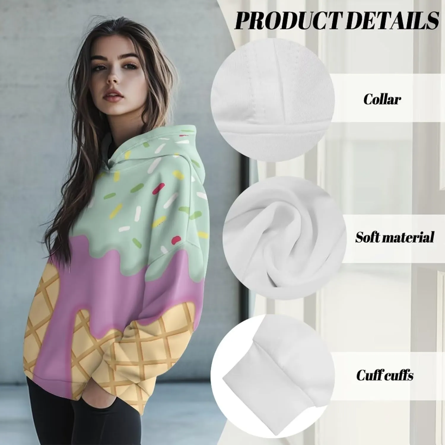 Casual Women Hoodies Oversized Sweatshirt Long Sleeve Hoodie Pullover Tops