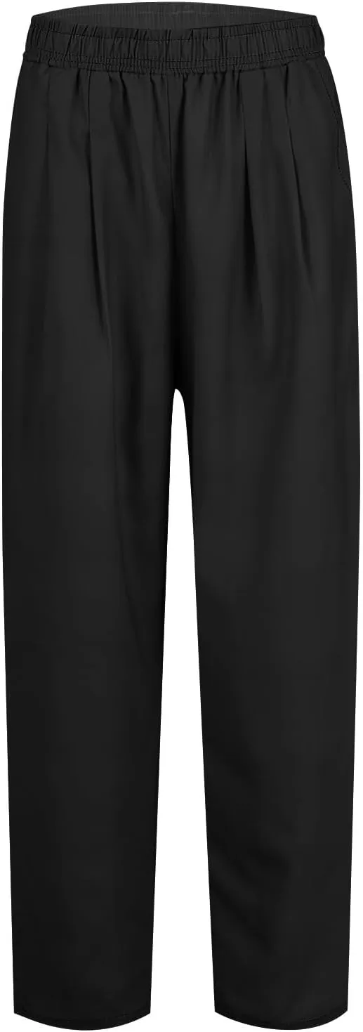 Cotton Linen Trouser Pants for Women Boho Beach Capris Pants 2024 Casual Summer Lightweight Drawstring Pants Pockets