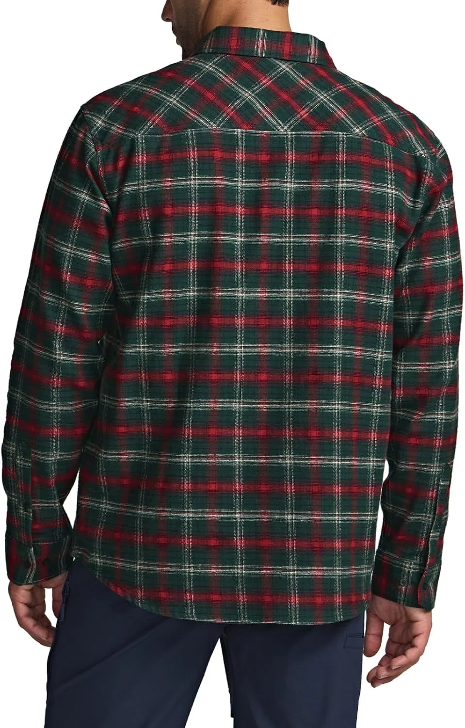 CQR Men's All Cotton Flannel Shirt, Long Sleeve Casual Button Down Plaid Shirt, Brushed Soft Outdoor Tactical Work Shirts