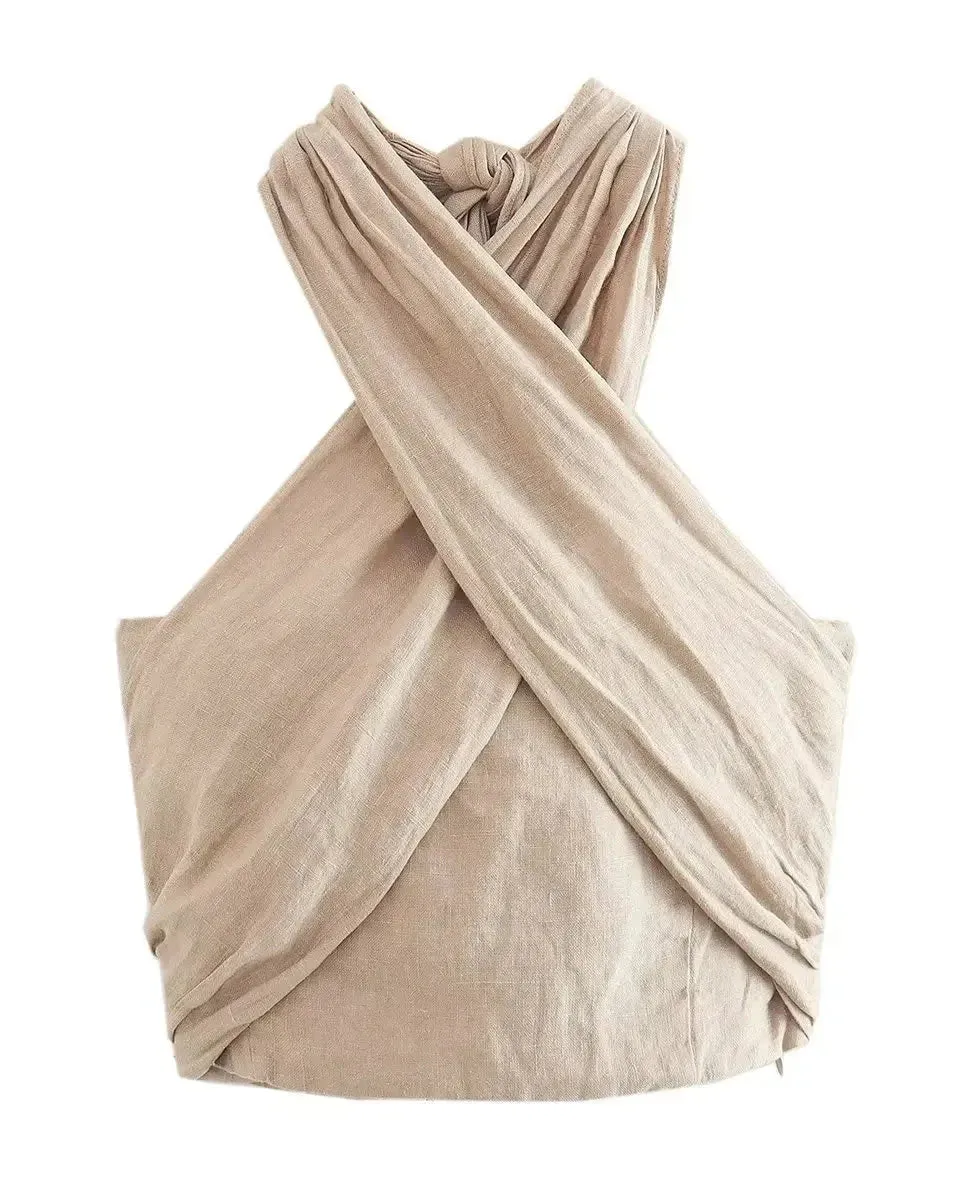 Desert Dune Wrap Crop Top