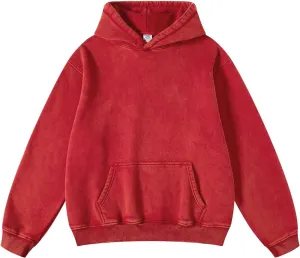 Dnzzs Acid Wash Hoodie Men Oversized Pullover Heavyweight Sweatshirt Vintage Streetwear Unisex Casual Top 2025