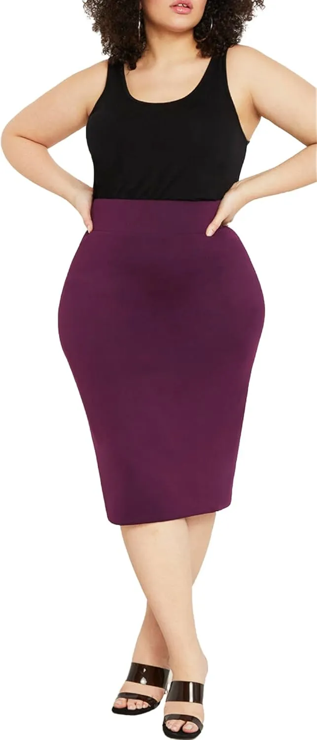 ELOQUII Women's Plus Size Neoprene Pencil Skirt