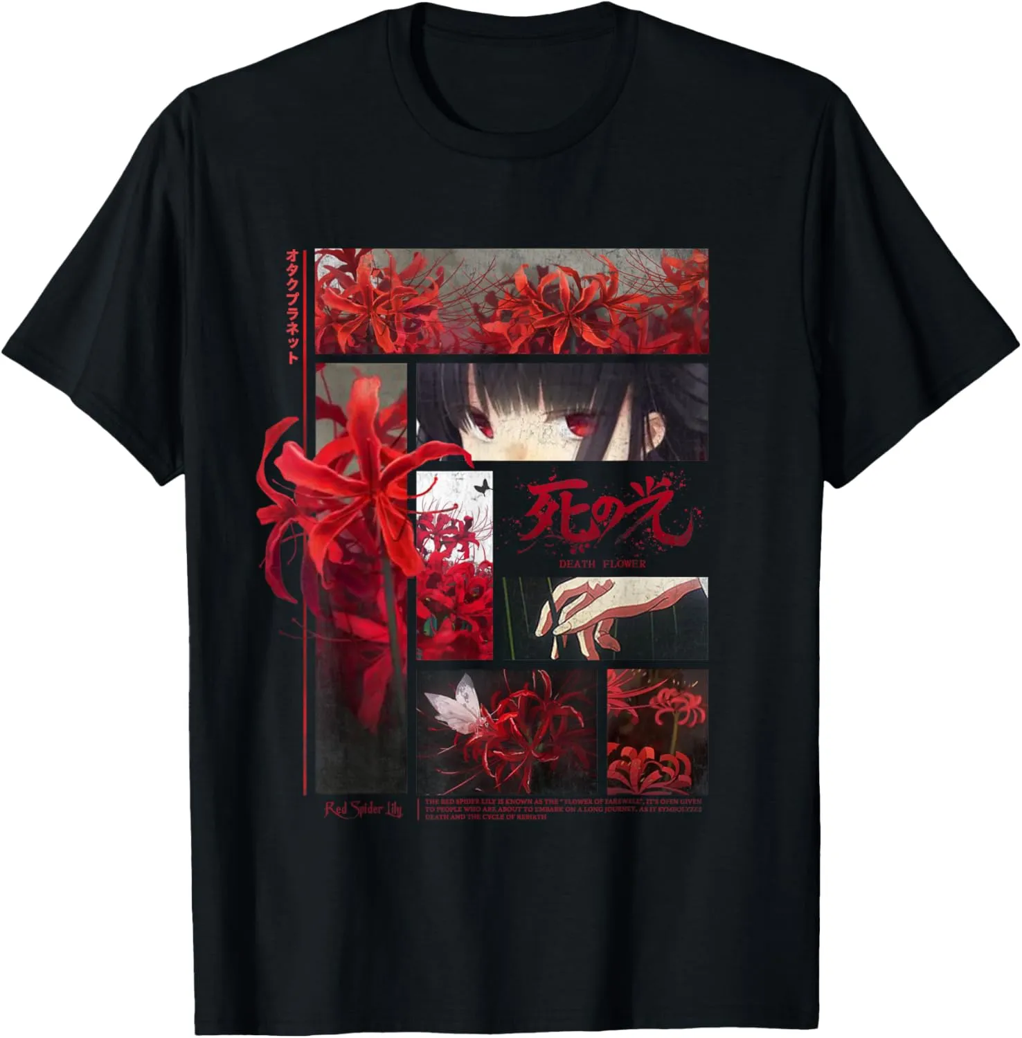 Japanese spider lilies anime flower in soft grunge aesthetic T-Shirt