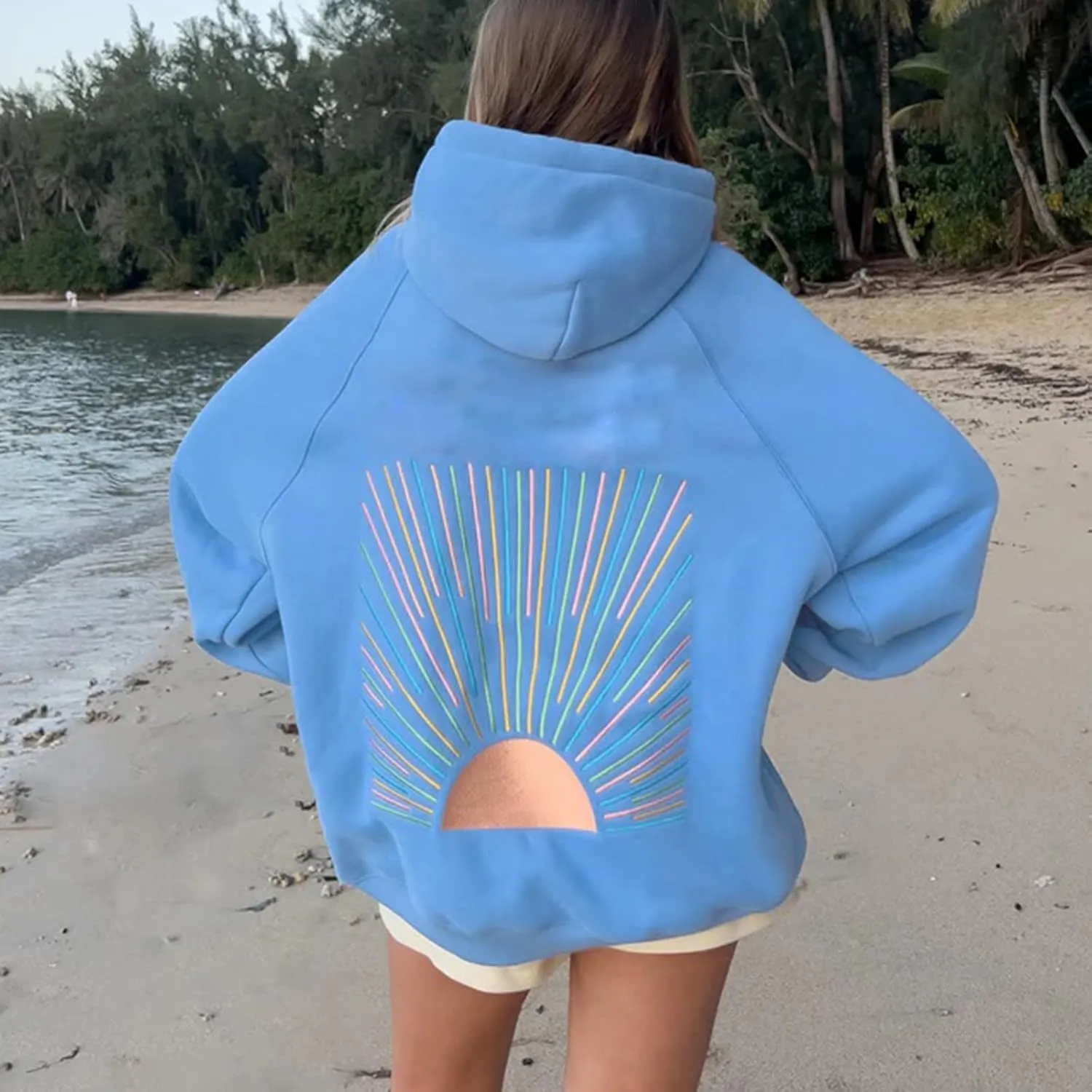Juakoso Women Y2k Cute Graphic Hoodies Oversized Long Sleeve Coquette Sweatshirt Preppy Aesthetic Teen Girl Clothes