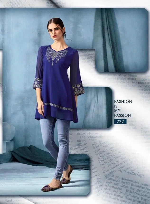 Elegant Kajri Silk Kurti Collection - Royal Blue 