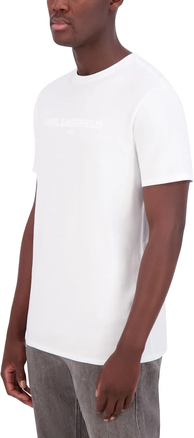 KARL LAGERFELD mens Soft Crew Neck Tonal Logo Short Sleeve T-shirt
