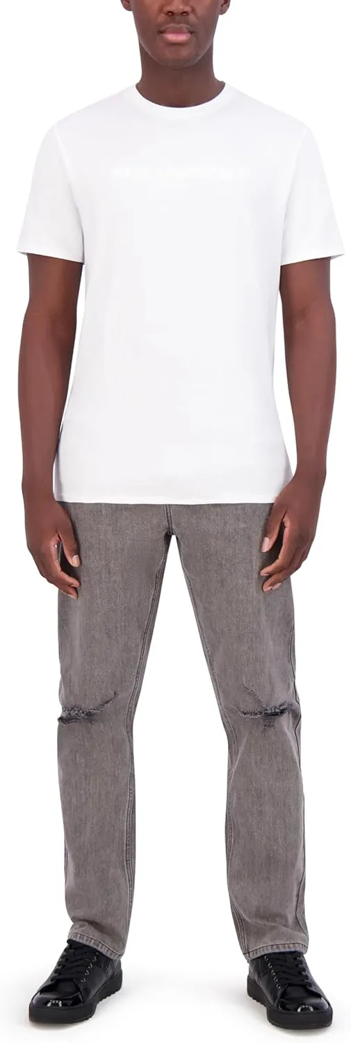 KARL LAGERFELD mens Soft Crew Neck Tonal Logo Short Sleeve T-shirt