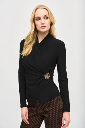 Knit Fitted Wrap Top