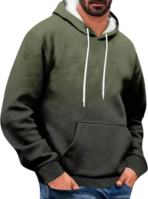 Men Sweatshirt Running Soft Outerwear Long Sleeve Lightweight Drawstring Hoodies Stylish Casual Athletic Sweatshirt