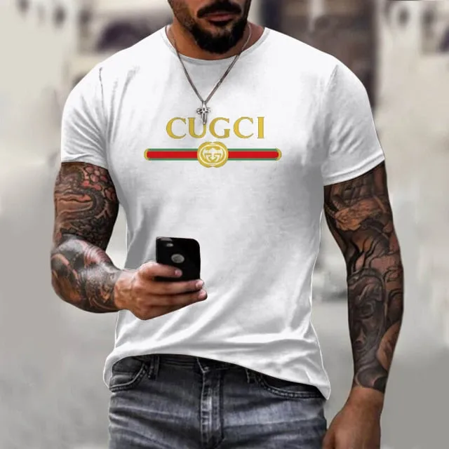 Men's 2021 3D GU pure color Printed T-shirt Breathable Streetwear Stitching Size XXS-6XL Summer Fashion