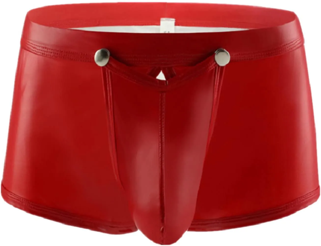 Mens Casual Solid Color Leather Shorts Sexy Soft Leather Taste Underwear Exotic Car