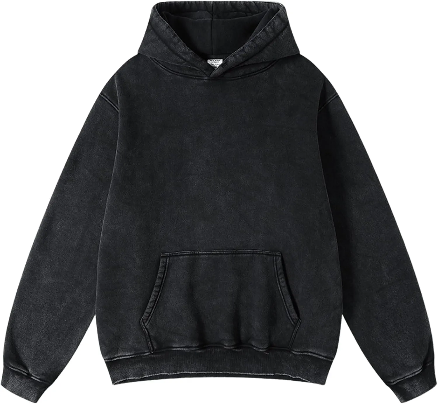 Mens Oversized Hoodies Vintage Cotton Heavyweight Fleece Pullover Baggy Acid Wash Hooded Sweatshirt Unisex Streetwear