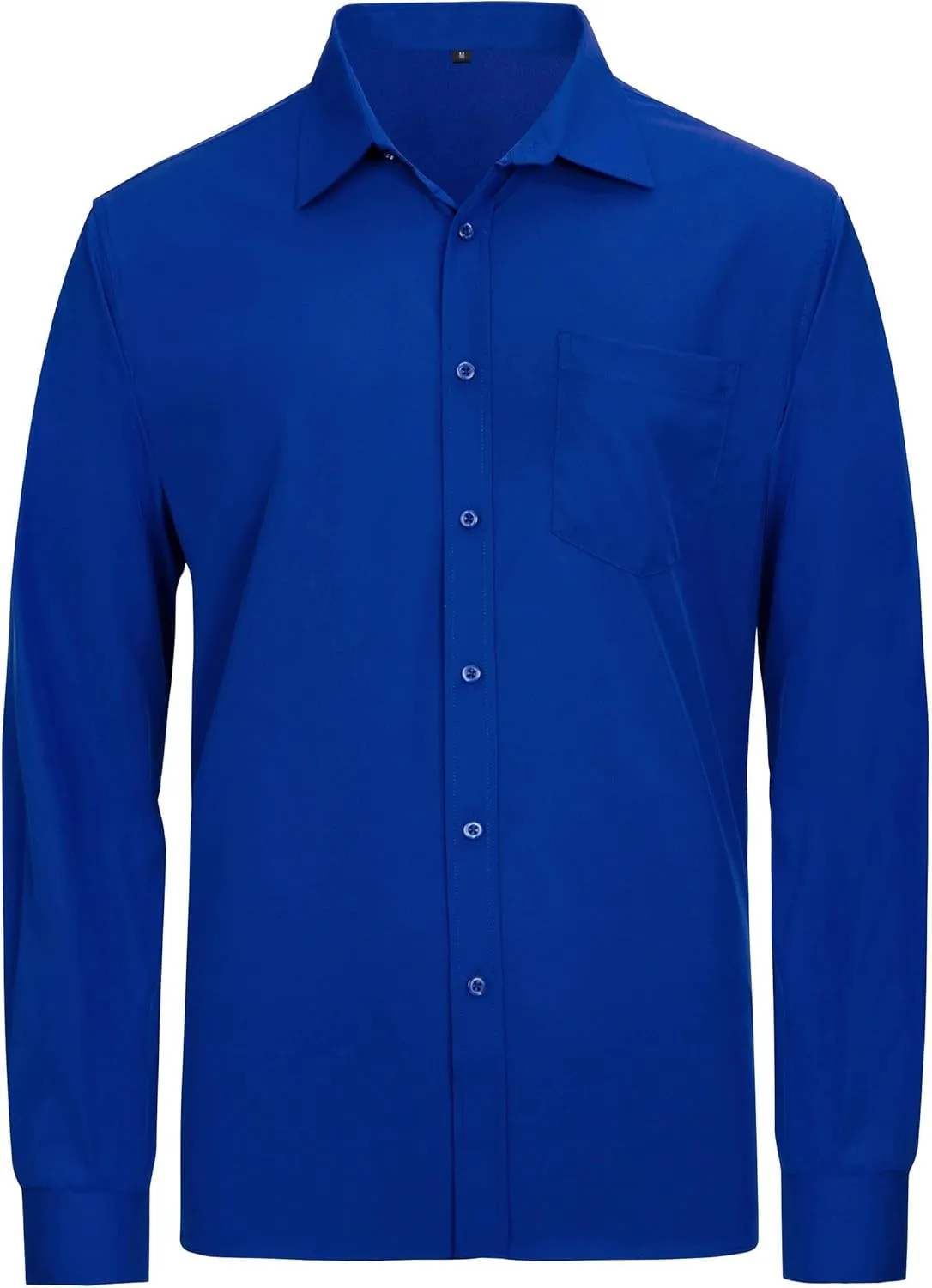 Men's Solid Soft Button Down Shirts Long Sleeve Casual Regular Fit Dress Shirt with Pocket