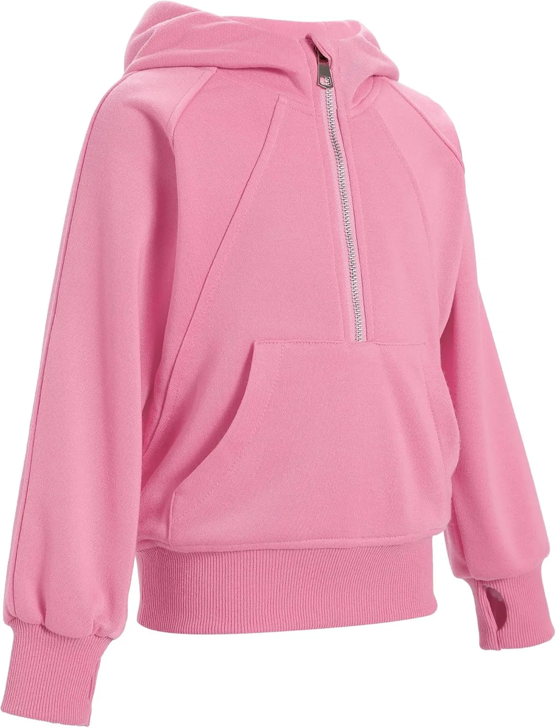 OBEEII Little Girls Sweatshirt Fleece Long Sleeve Zip Up Hoodies Half Zipper Sweatshirt with Pockets Fall Winter Pullover Top