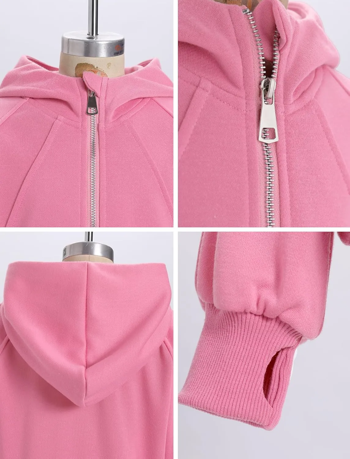 OBEEII Little Girls Sweatshirt Fleece Long Sleeve Zip Up Hoodies Half Zipper Sweatshirt with Pockets Fall Winter Pullover Top