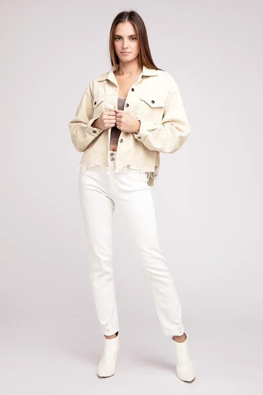 Oversized Bohemian Ribbed Long Sleeve Shacket