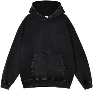 Oversized Mens Hoodies Vintage Hoodie for Men Zip Up Sweatshirt Acid Wash Streetwear Jacket