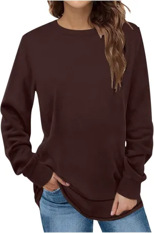 Oversized Sweatshirt for Women Casual Crewneck Long Sleeve Tops Fleece Comfy Loose Fit Fall 2023 Trendy Clothes