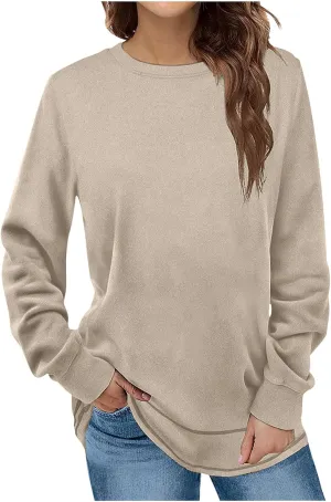 Oversized Sweatshirt for Women Casual Crewneck Long Sleeve Tops Fleece Comfy Loose Fit Fall 2023 Trendy Clothes