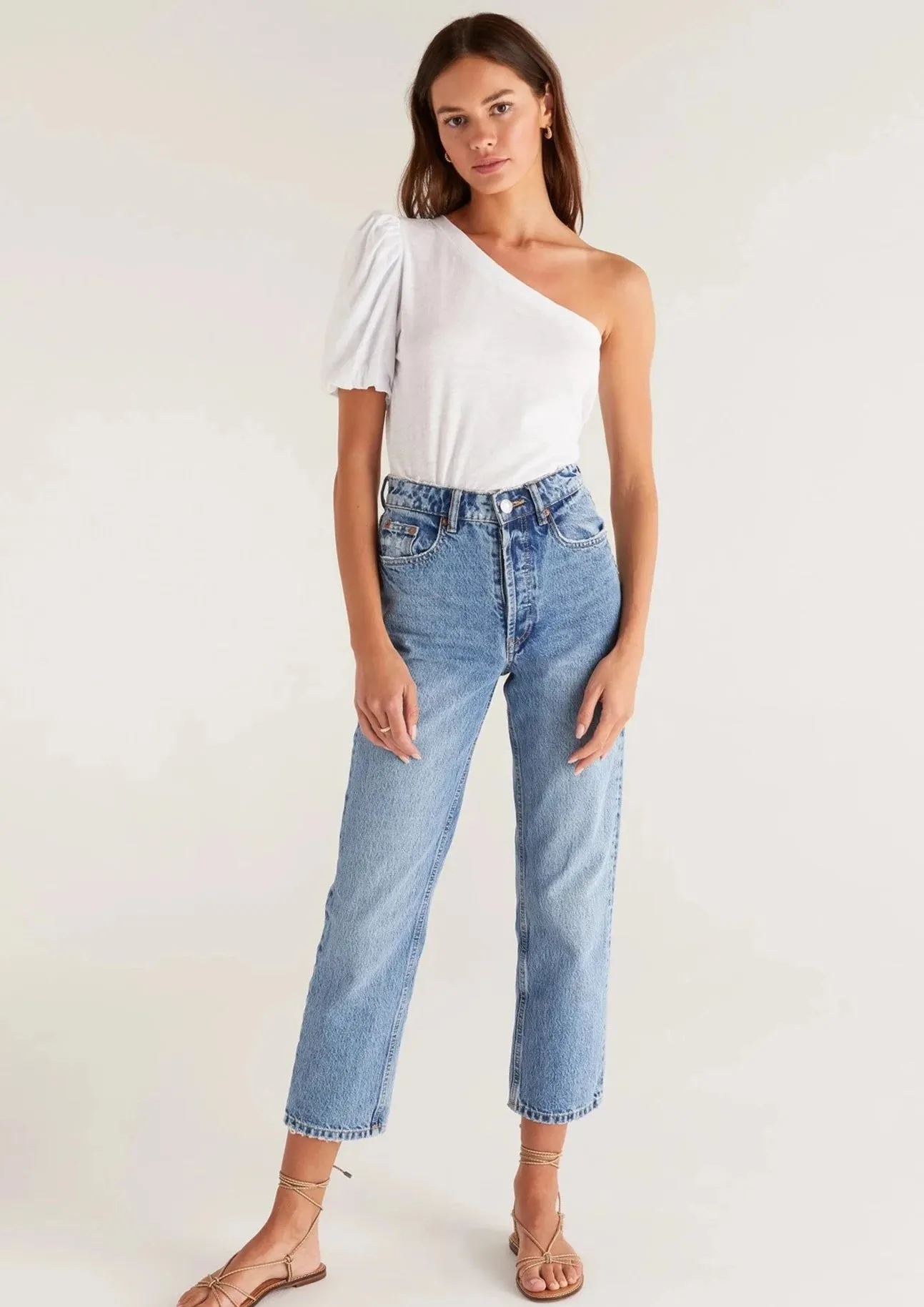 Penelope One Shoulder Top | White