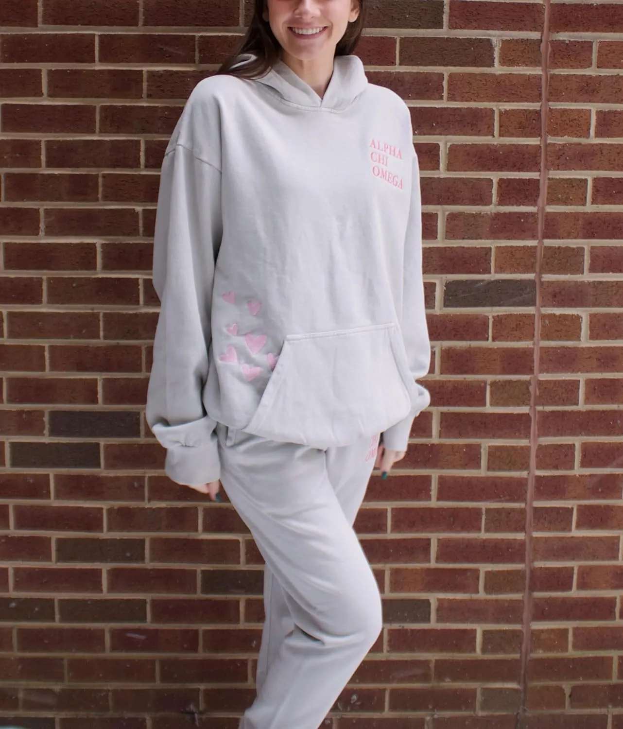 Preppy Embroidered Flower Hoodies for Teen Girl Women Y2K Back Graphic Printed Oversized Pullover Hooded Sweatshirts