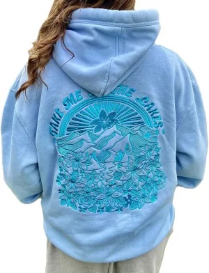 Preppy Embroidered Flower Hoodies for Teen Girl Women Y2K Back Graphic Printed Oversized Pullover Hooded Sweatshirts