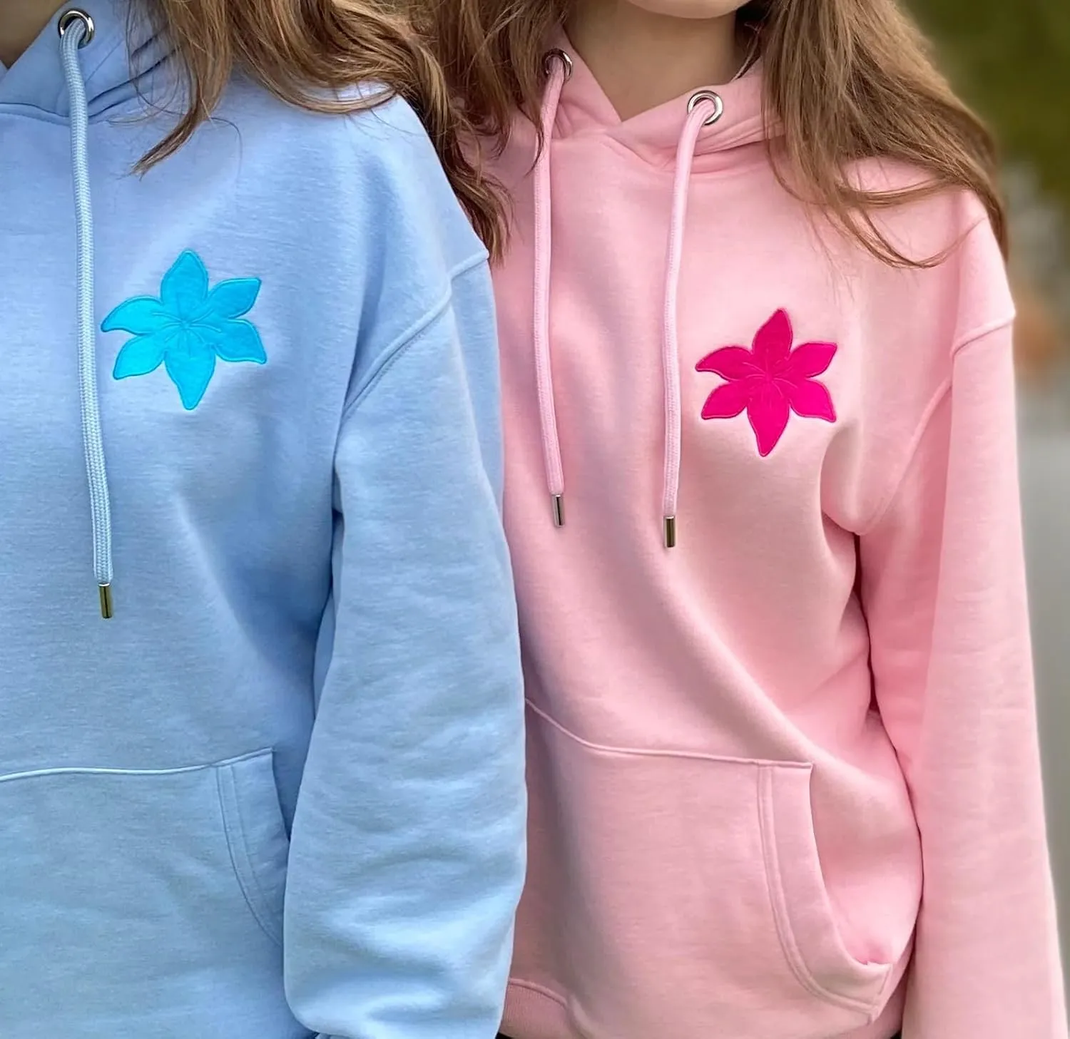 Preppy Embroidered Flower Hoodies for Teen Girl Women Y2K Back Graphic Printed Oversized Pullover Hooded Sweatshirts