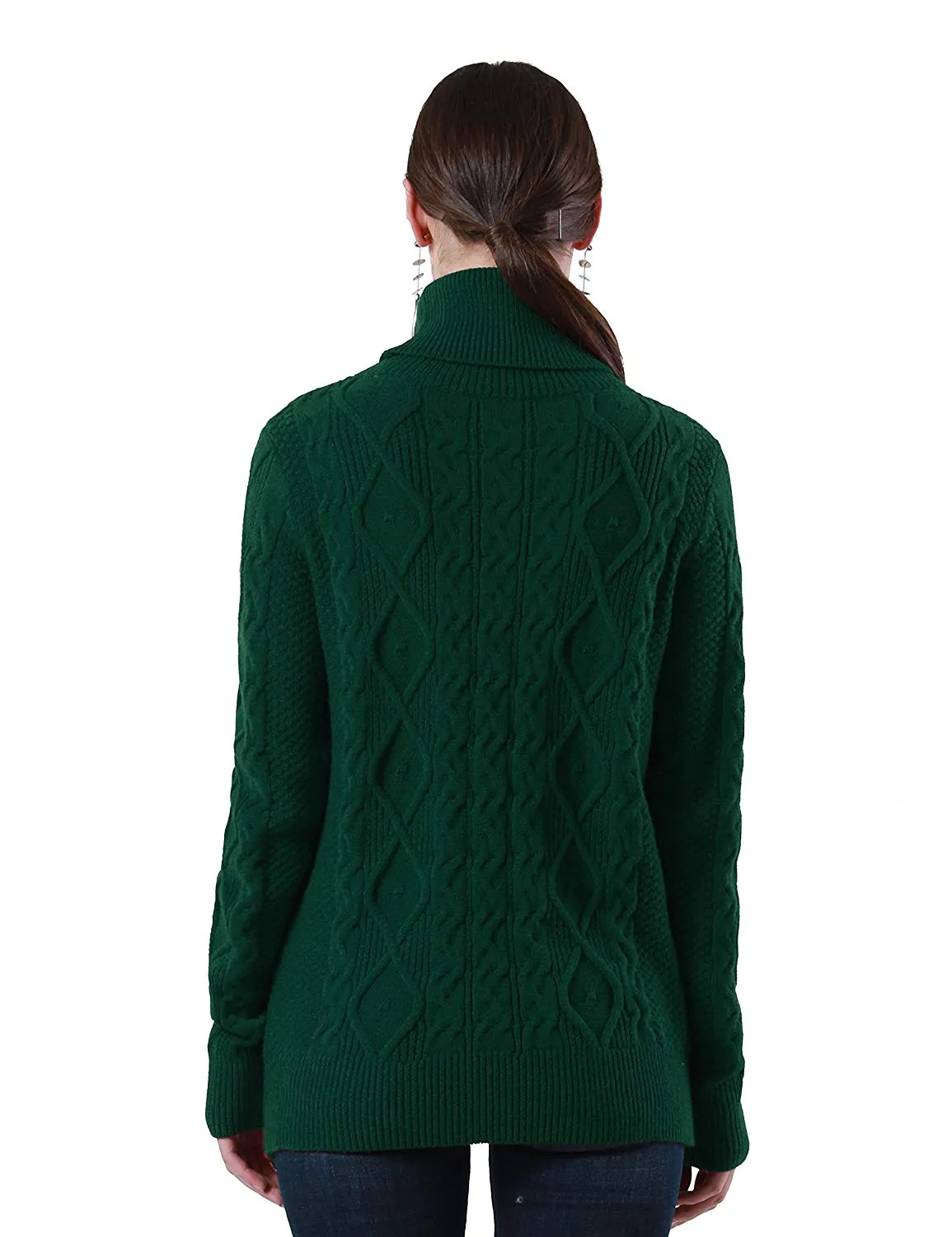 PrettyGuide Women's Turtleneck Sweater Long Sleeve Cable Knit Sweater Pullover Tops