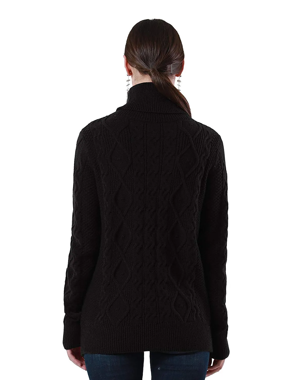 PrettyGuide Women's Turtleneck Sweater Long Sleeve Cable Knit Sweater Pullover Tops