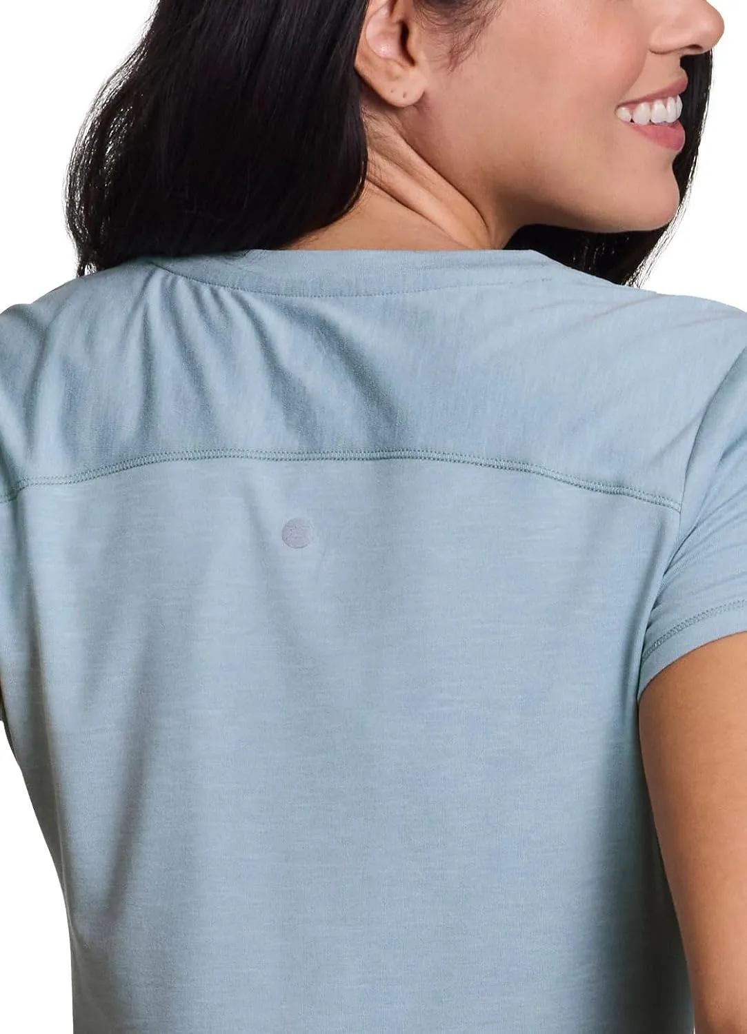 RBX Running Shirt for Women, Short Sleeve Buttery Soft Lightweight Space Dye V-Neck T-Shirt