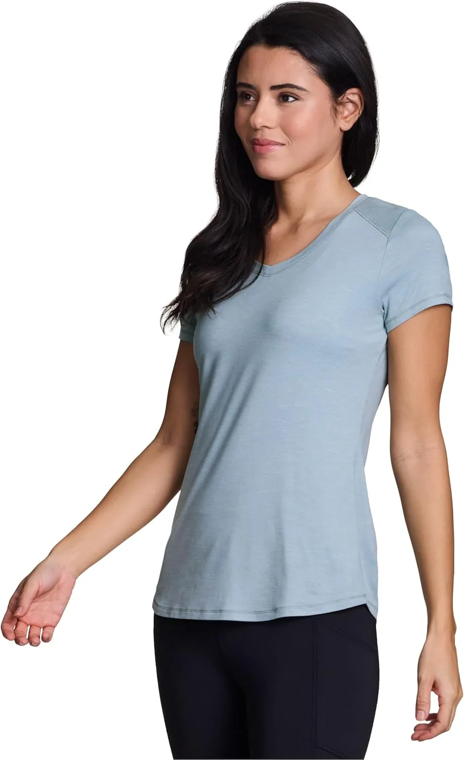 RBX Running Shirt for Women, Short Sleeve Buttery Soft Lightweight Space Dye V-Neck T-Shirt