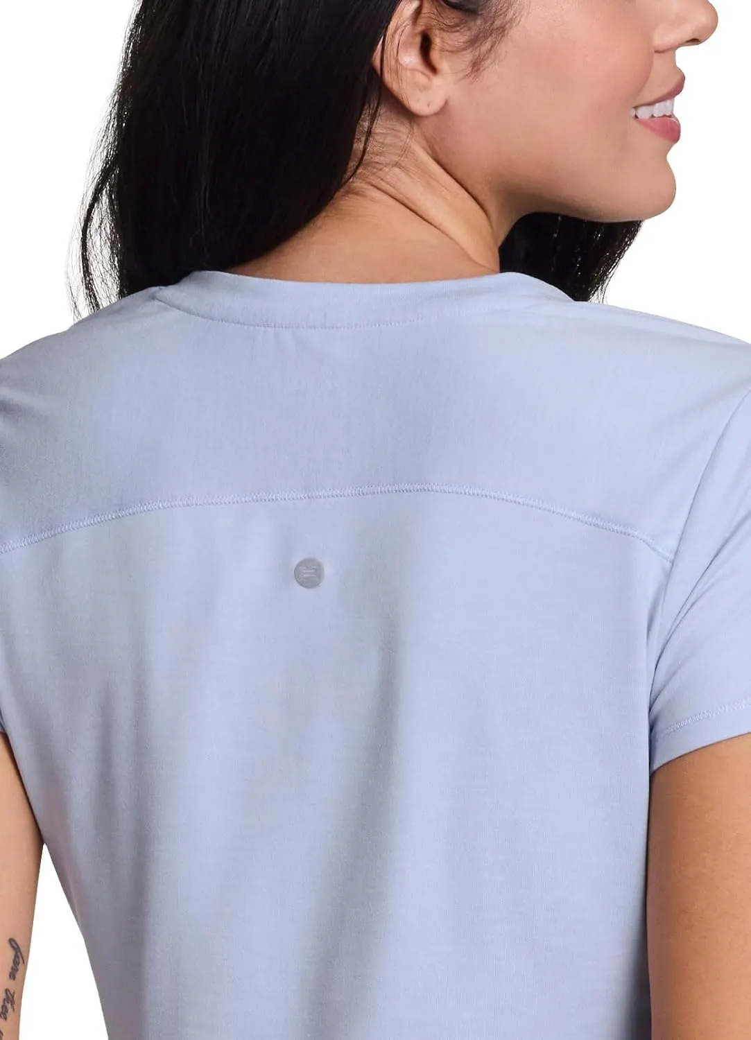 RBX Running Shirt for Women, Short Sleeve Buttery Soft Lightweight Space Dye V-Neck T-Shirt