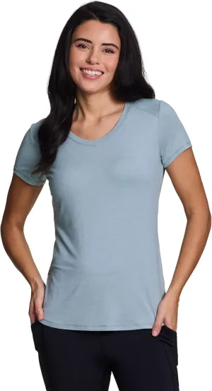 RBX Running Shirt for Women, Short Sleeve Buttery Soft Lightweight Space Dye V-Neck T-Shirt