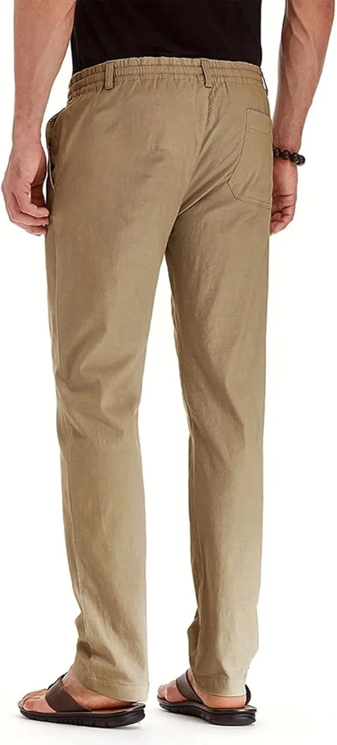 Rela Bota Mens Jogger Pants Loose Bussiness Pants Soft Stretch Chino Pant Drawstring Elastic Waist