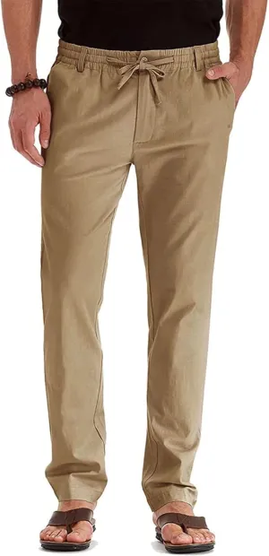 Rela Bota Mens Jogger Pants Loose Bussiness Pants Soft Stretch Chino Pant Drawstring Elastic Waist