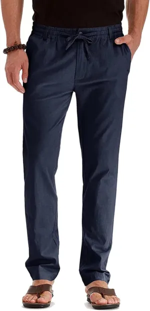 Rela Bota Mens Jogger Pants Loose Bussiness Pants Soft Stretch Chino Pant Drawstring Elastic Waist