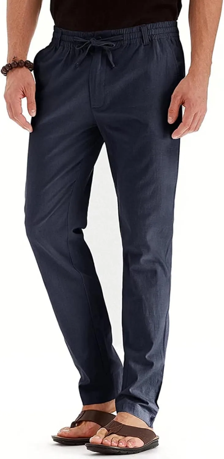 Rela Bota Mens Jogger Pants Loose Bussiness Pants Soft Stretch Chino Pant Drawstring Elastic Waist